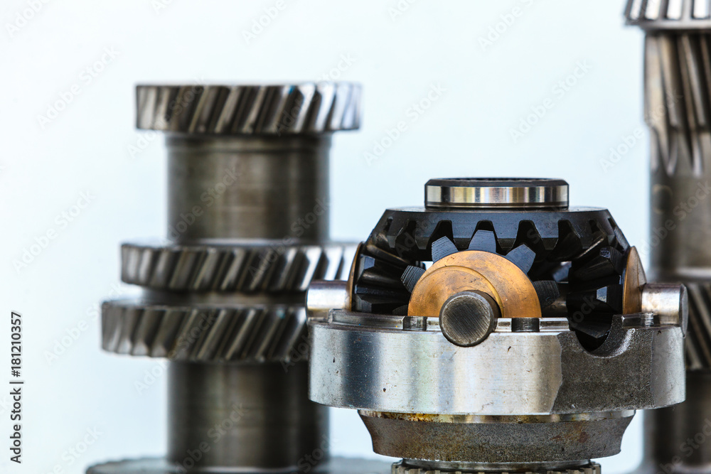 Differential transmission closeup, machinery engineeing objects Differential transmission closeup, machinery engineeing objects