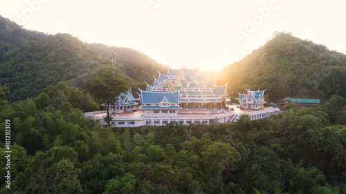 Wat Pa Phu Kon In Ubon Ratchathani,Thailand.Is a public temple. In the middle of the forest is beautiful. And is popular with tourists.The morning sun shines from the hills. photo