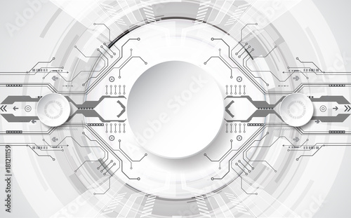 Abstract technological background concept with various technology elements. illustration Vector