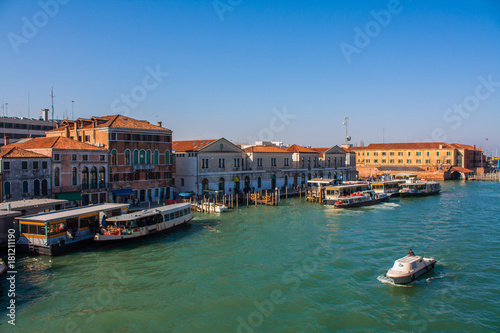 Venice City of Italy. View on Grand Canal, Venetian Landscape with boats and gondolas and ferrys © saint_antonio