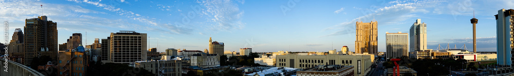 San Antonio Skyline Wide Panoramic South Cantral Texas