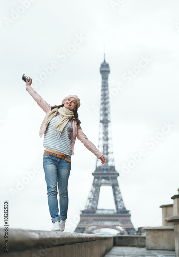 Canvas Print Traveling woman in Europe