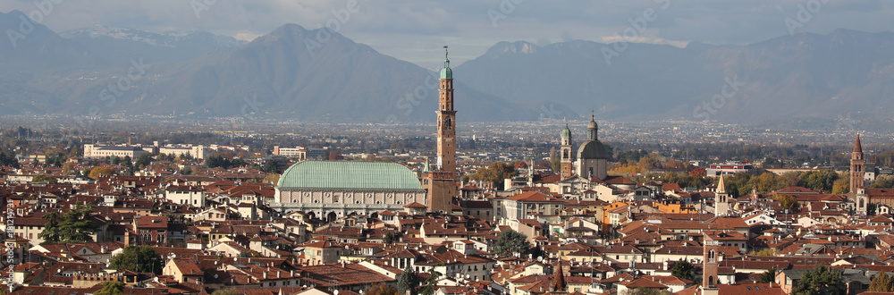 view of VICENZA city in Italy and the famous monument called BAS