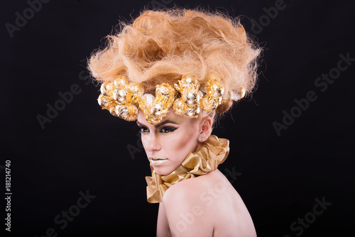 perfect model with an amazing hair made by the finest air stylist and amazin makeup