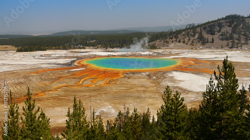 Yellowstone pool. Grand Prismatic Spring. Wyoming, USA