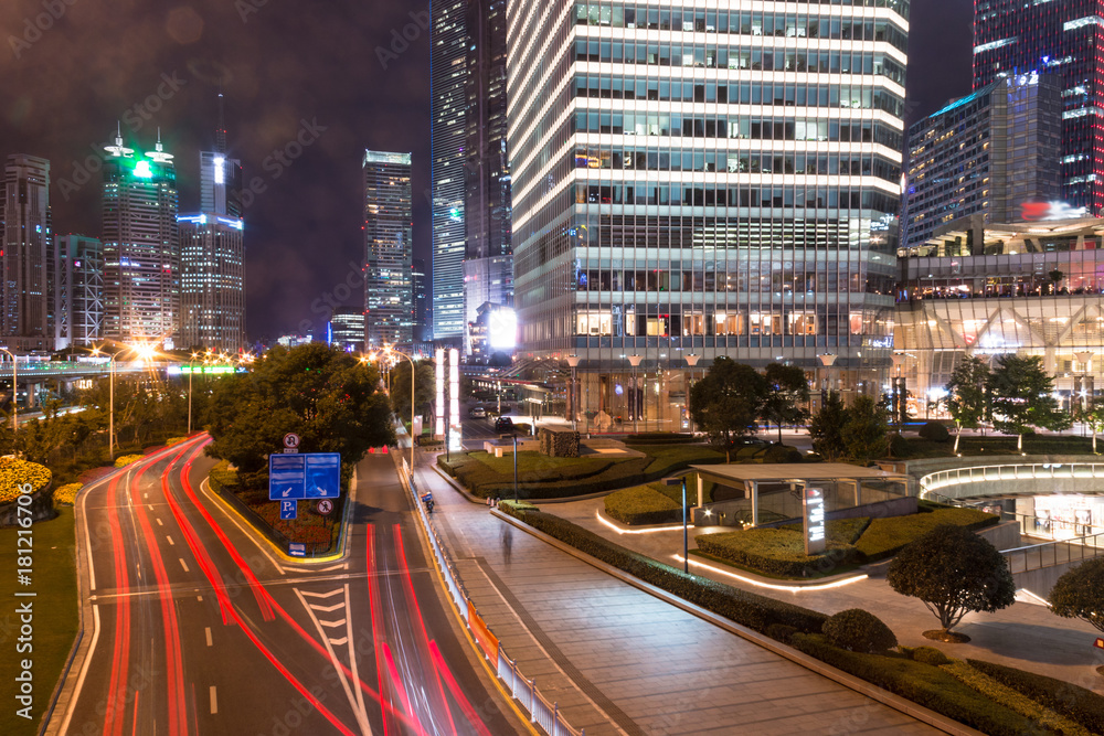 Fototapeta premium Shanghai city night scene