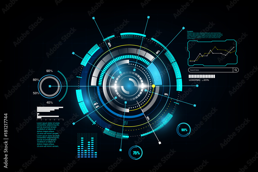 hud interface GUI futuristic technology networking concept template