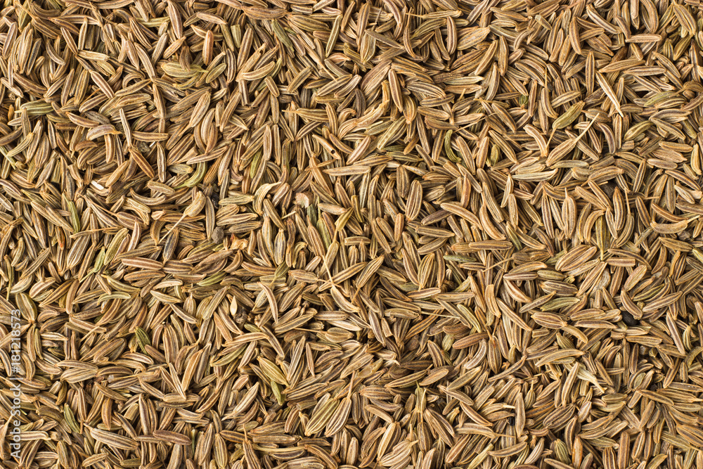 caraway seed spice as a background, natural seasoning texture