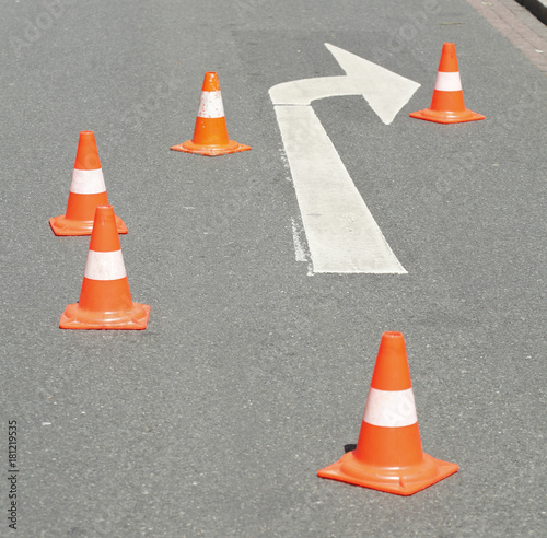 Verkehrszeichen Leitkegel, Lübecker Hütchen photo