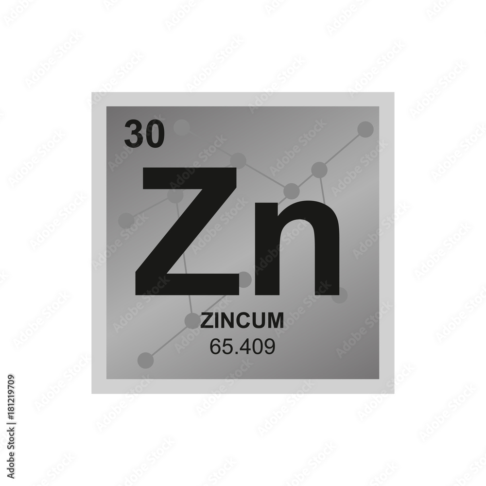 Vector symbol of Zinc from the Periodic Table of the elements on the