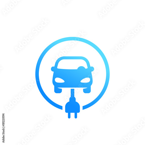 electric car, charging station for EV icon