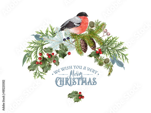 Bullfinch Christmas composition