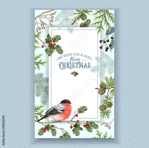 Bullfinch Christmas frame