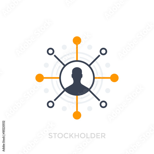 stockholder, investor icon on white