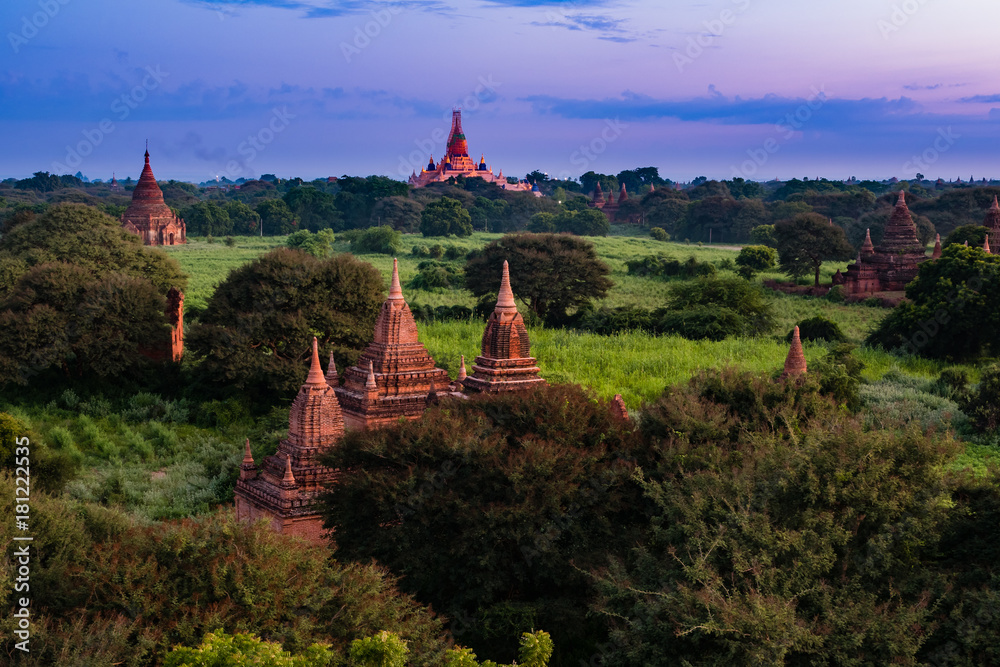 Ancient Land of Bagan view from the top of Shwesandaw Pagoda Ancient Land of Bagan view from the top of Shwesandaw Pagoda