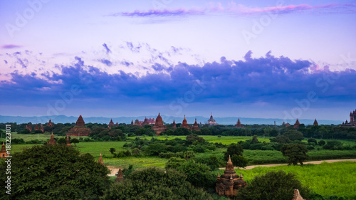 Ancient Land of Bagan view from the top of Shwesandaw Pagoda