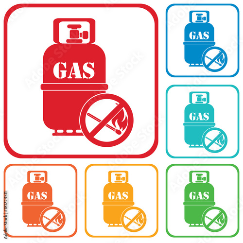 Camping gas bottle icon