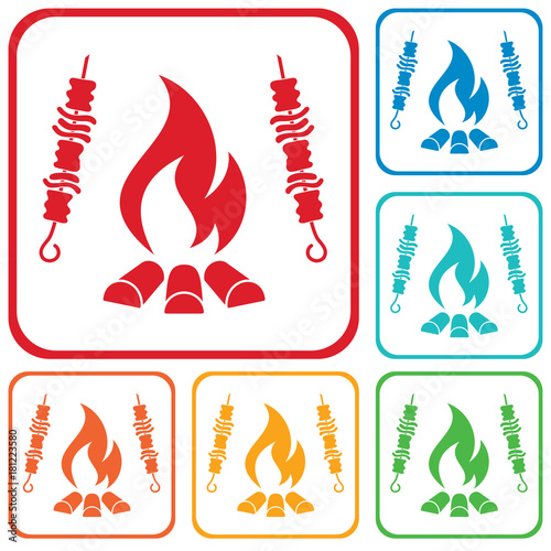 Grilled kebab icon