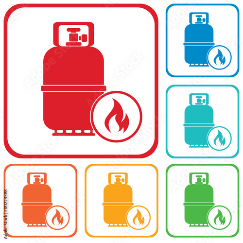 Camping gas bottle icon