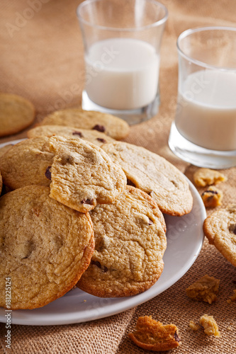 Chocolate Chip Cookies and Milk