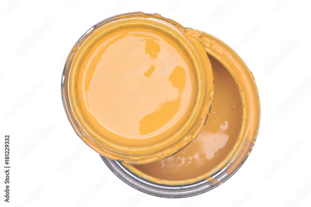 Paint can isolated on white background, directly above Paint can isolated on white background, directly above