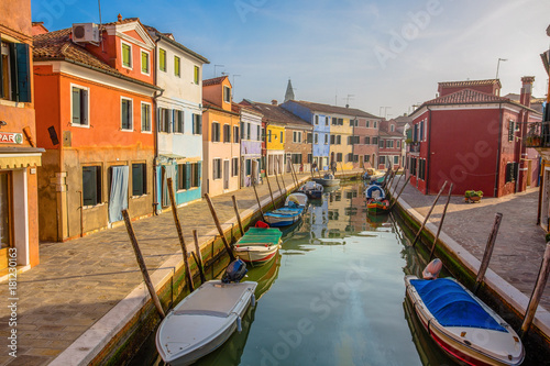 VENICE (VENEZIA) ITALY, OCTOBER 17, 2017 - View of Burano island, a small island inside Venice area, famous for lace making and its colorful houses