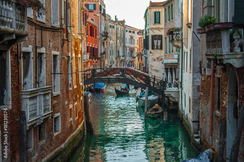 Venice City of Italy. View on Canal, Venetian Landscape with boats and gondolas © saint_antonio