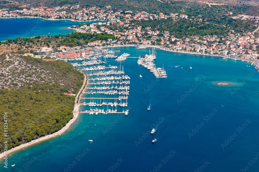 Adriatic town of Rogoznica sailing harbor, marina, Dalmatia, Croatia