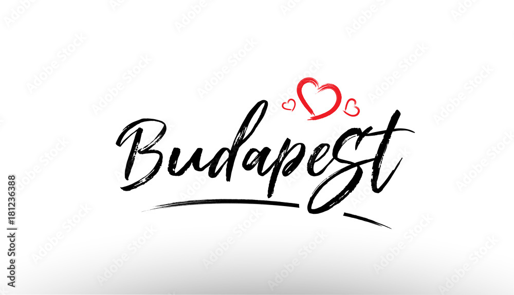 budapest europe european city name love heart tourism logo icon design