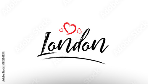 Sticker london europe european city name love heart tourism logo icon design