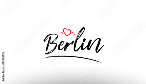 berlin europe european city name love heart tourism logo icon design