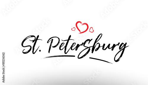 st petersburg europe european city name love heart tourism logo icon design