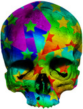 Skull covered with radiant star pattern