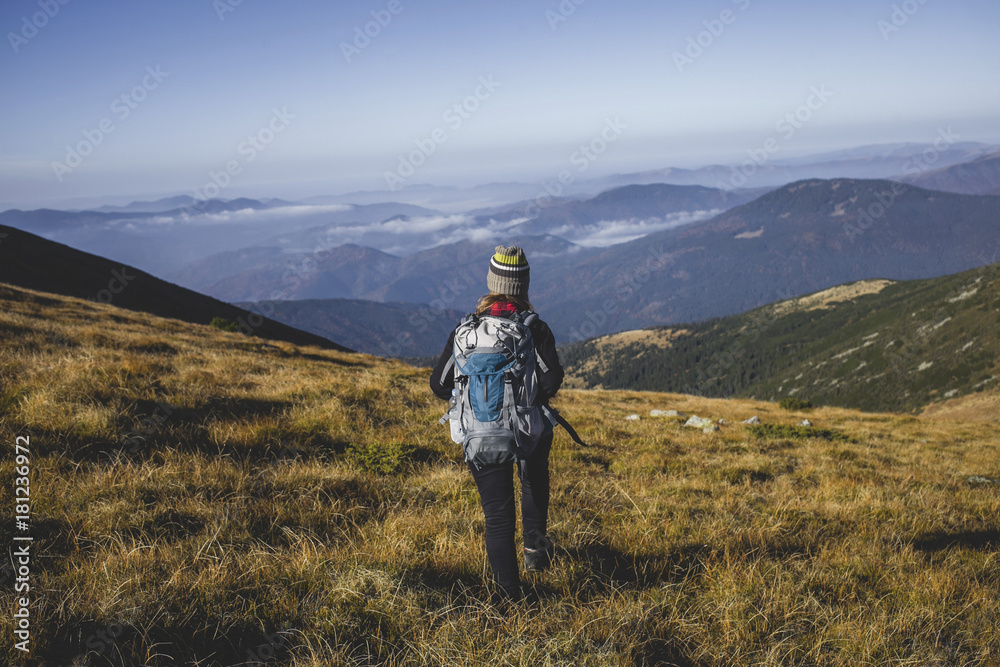 Girl in Mountains