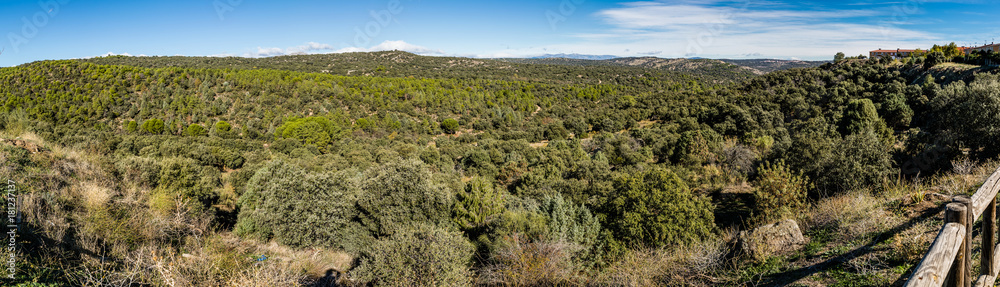 Autumn landscapes in Navalagamella, village of the mountain of Madrid