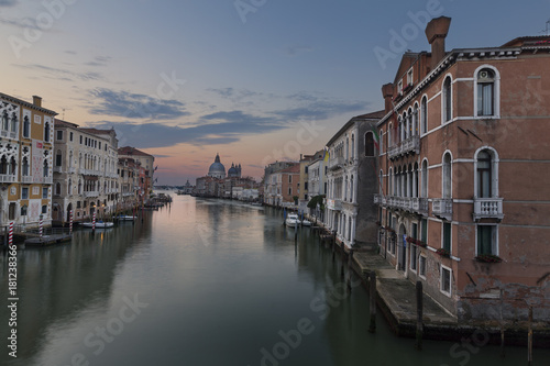 Sunrise photograph from Academia Bridge on the Grand Canal in Venice