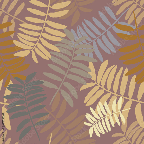 Tropical seamless pattern with exotic palm leaves. Hawaiian style. Vector illustration.