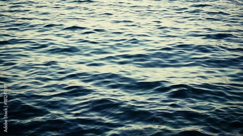 Super Slow motion wavy blue water surface for background