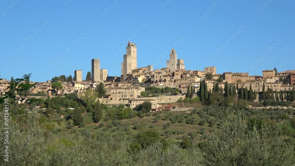 Panorama of the medieval Gimignano, sunny september morning. Tuscany, Italy Panorama of the medieval Gimignano, sunny september morning. Tuscany, Italy