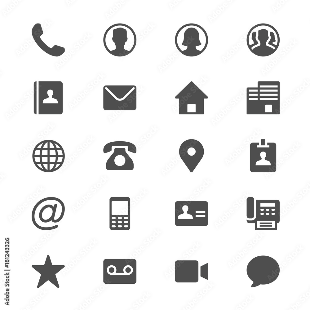 Contact glyph icons Contact glyph icons