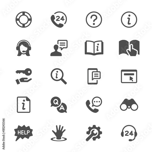 Help and support glyph icons