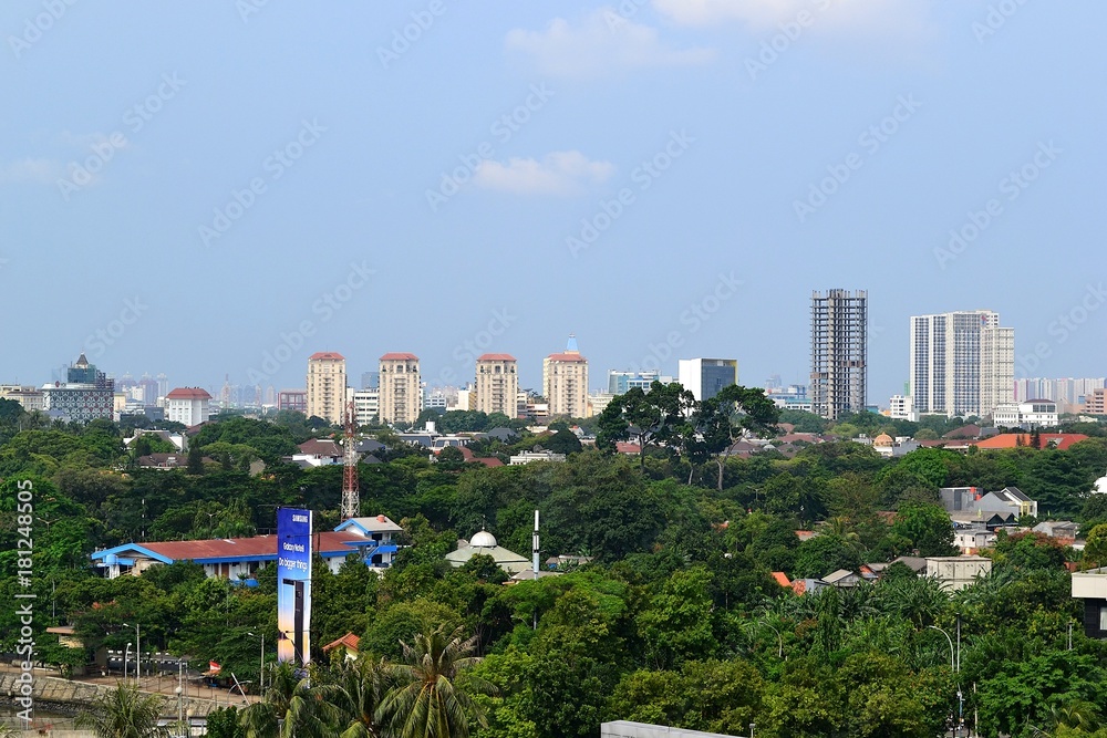 The urban landscape of Jakarta. Indonesia