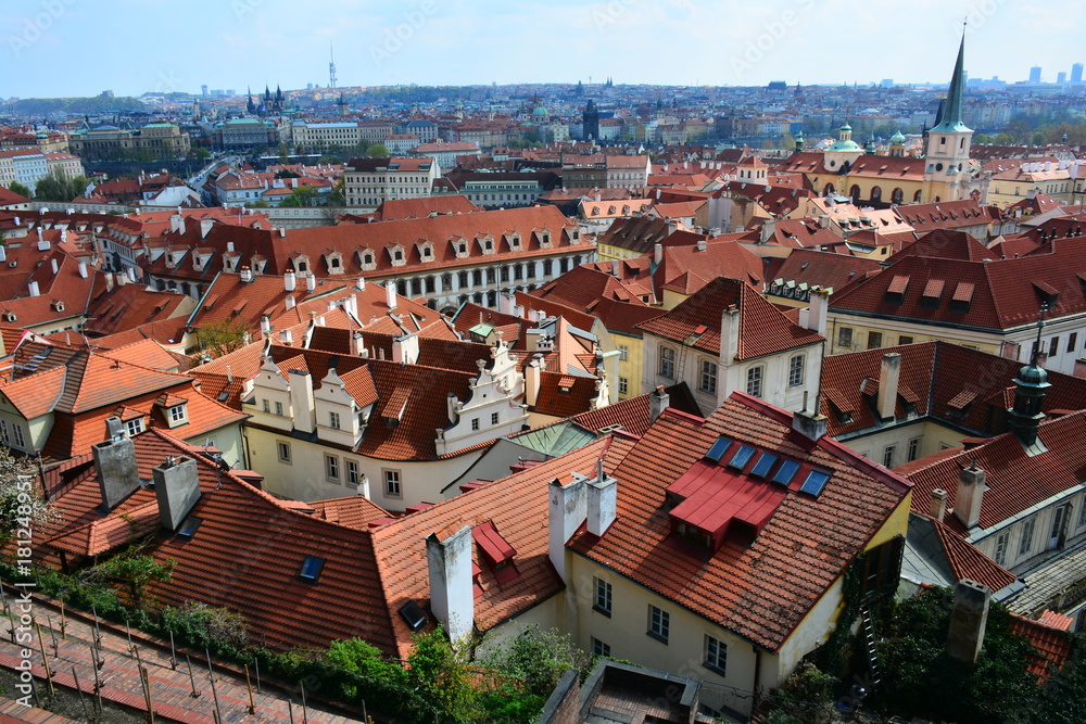 Prague roofs from above