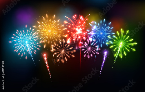 Colorful fireworks - Happy New Year