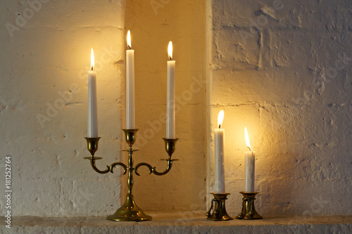 Tableau sur toile Xmas candles are burning