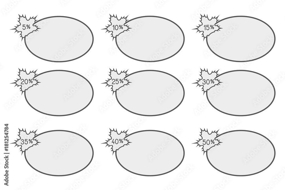 Simple discount stickers vector set