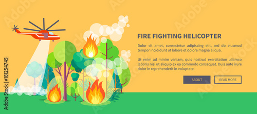 Poster of Helicopter Extinguishing Wildfire