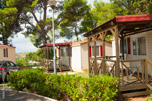 Mobile houses on a camping