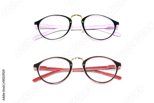 Spectacles isolated on white background. Glasses model. Fashion accessories collection.