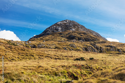 442 m tall Diamond Hill in Connemara National Park, Letterfrack, Co. Galway, Ireland is a popular hiking destination